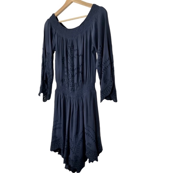 ASTR the Label Sofia Long Sleeve Eyelet Smocked Romper - Picture 5 of 8